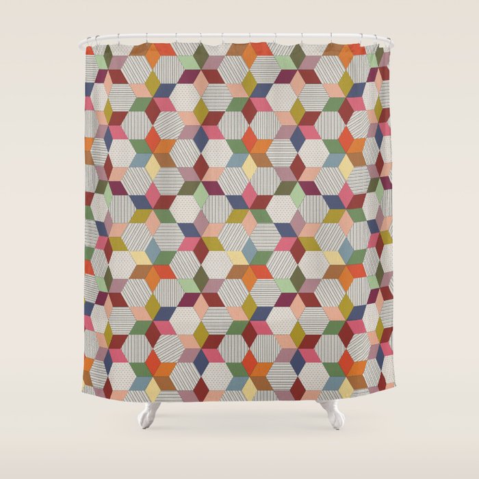Colorblock Star Shower Curtain Gallery Image 1