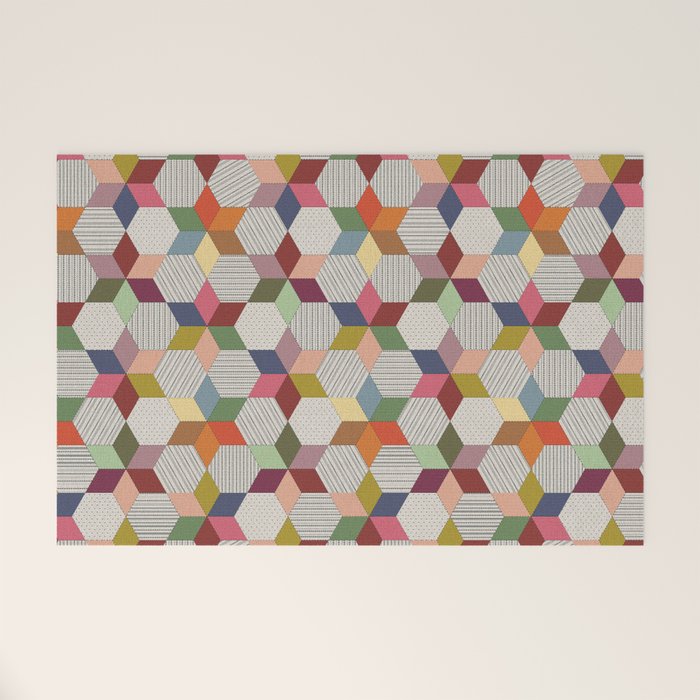 Colorblock Star Welcome Mat Gallery Image 1
