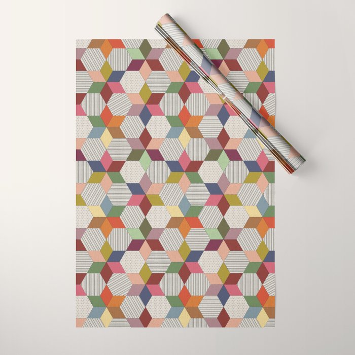Colorblock Star Wrapping Paper Gallery Image 1