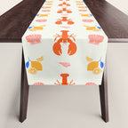 Mediterranean lobster sea food art pattern Table Runner Gallery Image 1