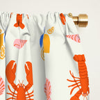 Mediterranean lobster sea food art pattern Window Curtain Gallery Image 2