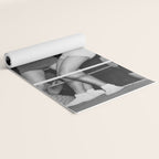Oh, no she didn't! female boxer knocking out other female boxer vintage sports black and white photograph - photography - photographs Yoga Mat Gallery Image 2