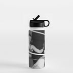 Oh, no she didn't! female boxer knocking out other female boxer vintage sports black and white photograph - photography - photographs Water Bottle Gallery Image 1