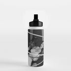 Oh, no she didn't! female boxer knocking out other female boxer vintage sports black and white photograph - photography - photographs Water Bottle Gallery Image 2