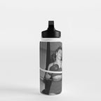 Oh, no she didn't! female boxer knocking out other female boxer vintage sports black and white photograph - photography - photographs Water Bottle Gallery Image 3