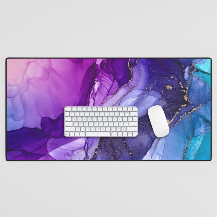 Abstract Vibrant Rainbow Ombre Desk Mat Gallery Image 1