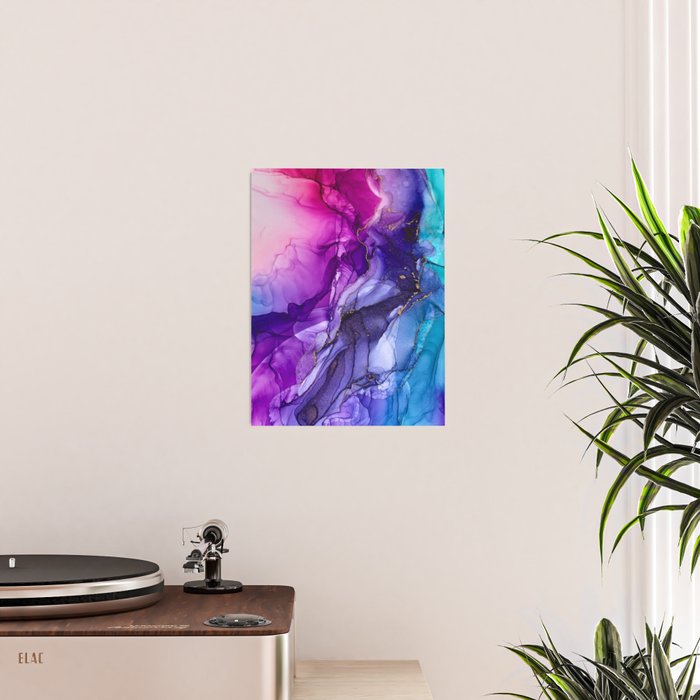 Abstract Vibrant Rainbow Ombre Poster Gallery Image 2