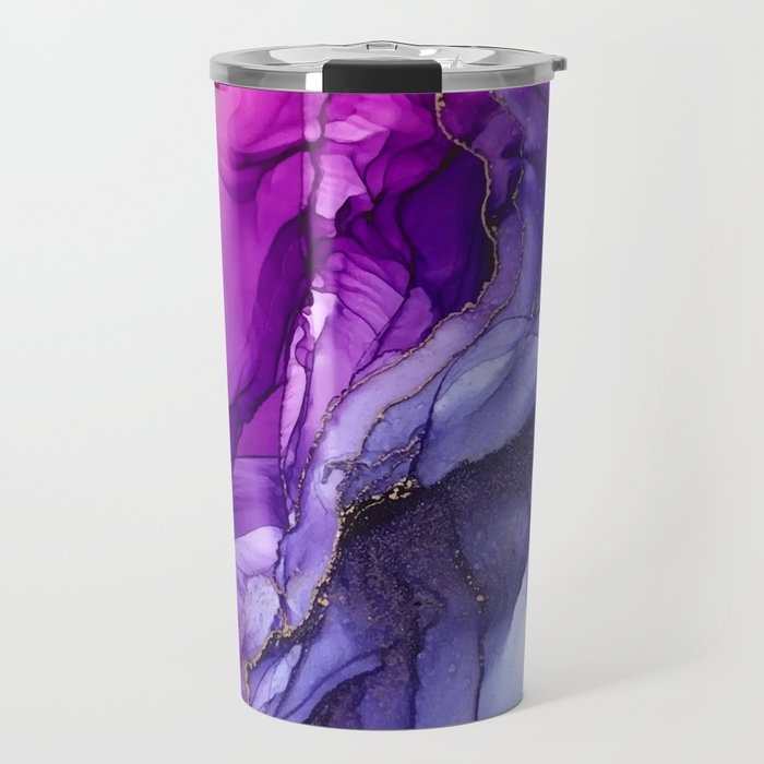 Abstract Vibrant Rainbow Ombre Travel Mug Gallery Image 1