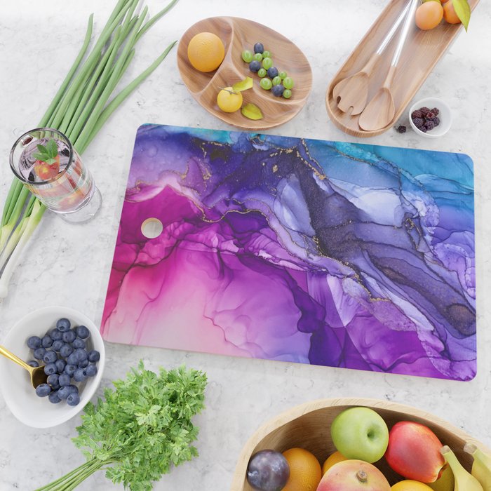 Abstract Vibrant Rainbow Ombre Cutting Board Gallery Image 2