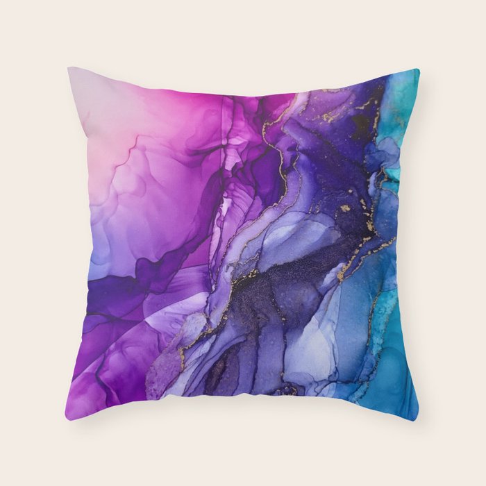 Abstract Vibrant Rainbow Ombre Throw Pillow Gallery Image 6