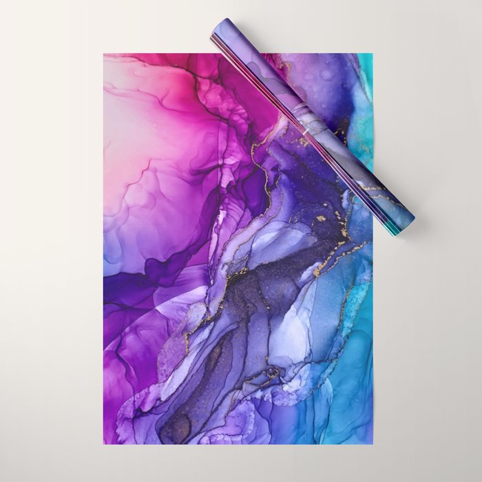 Abstract Vibrant Rainbow Ombre Wrapping Paper Gallery Image 1