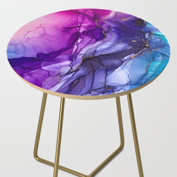 Abstract Vibrant Rainbow Ombre Side Table Gallery Image 2