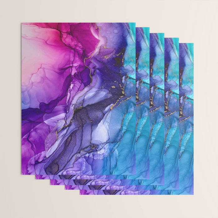 Abstract Vibrant Rainbow Ombre Wrapping Paper Gallery Image 3