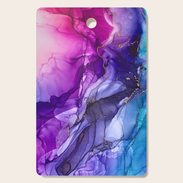 Abstract Vibrant Rainbow Ombre Cutting Board Gallery Image 1
