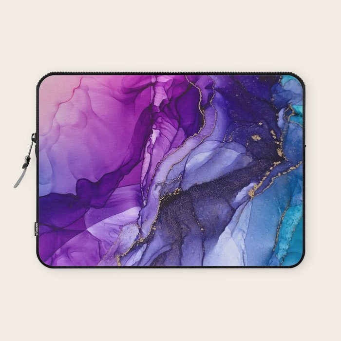 Abstract Vibrant Rainbow Ombre Laptop Sleeve Gallery Image 1