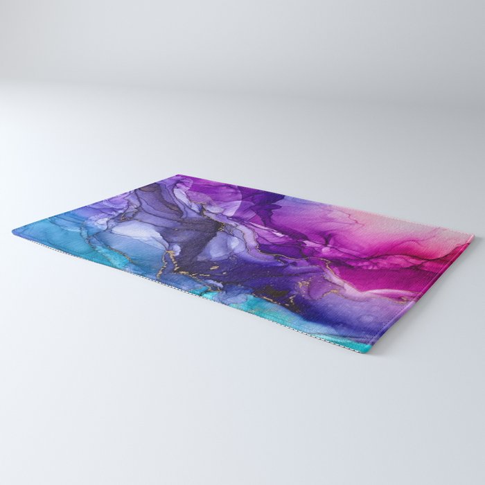 Abstract Vibrant Rainbow Ombre Rug Gallery Image 3