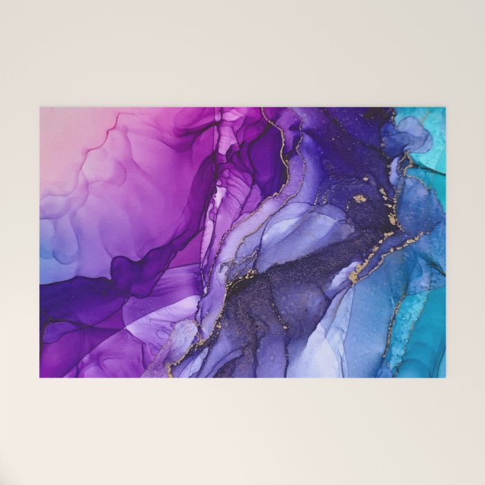 Abstract Vibrant Rainbow Ombre Welcome Mat Gallery Image 1