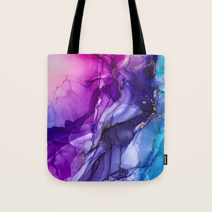 Abstract Vibrant Rainbow Ombre Tote Bag Gallery Image 1