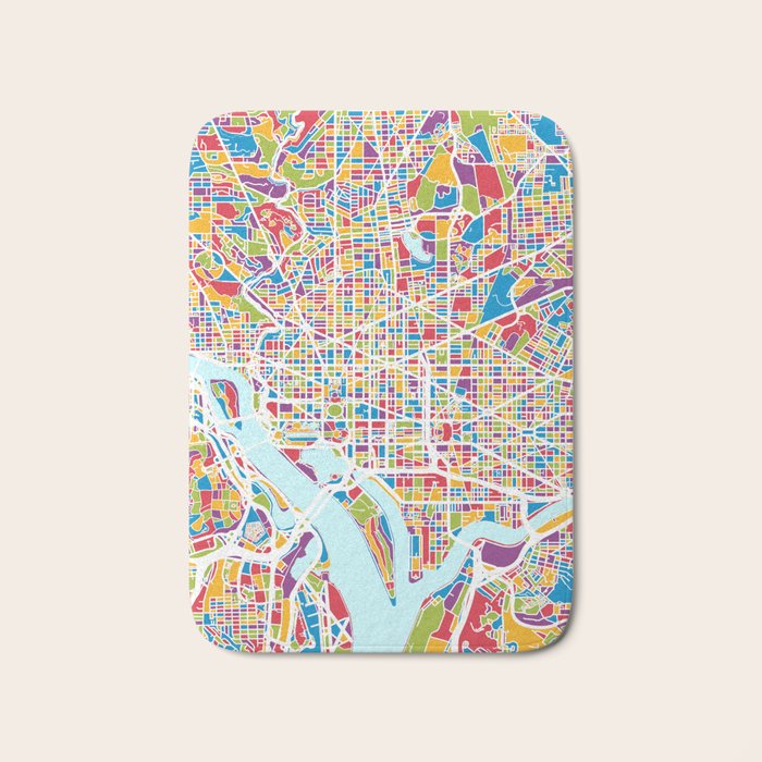 Washington DC Street Map Bath Mat Gallery Image 1