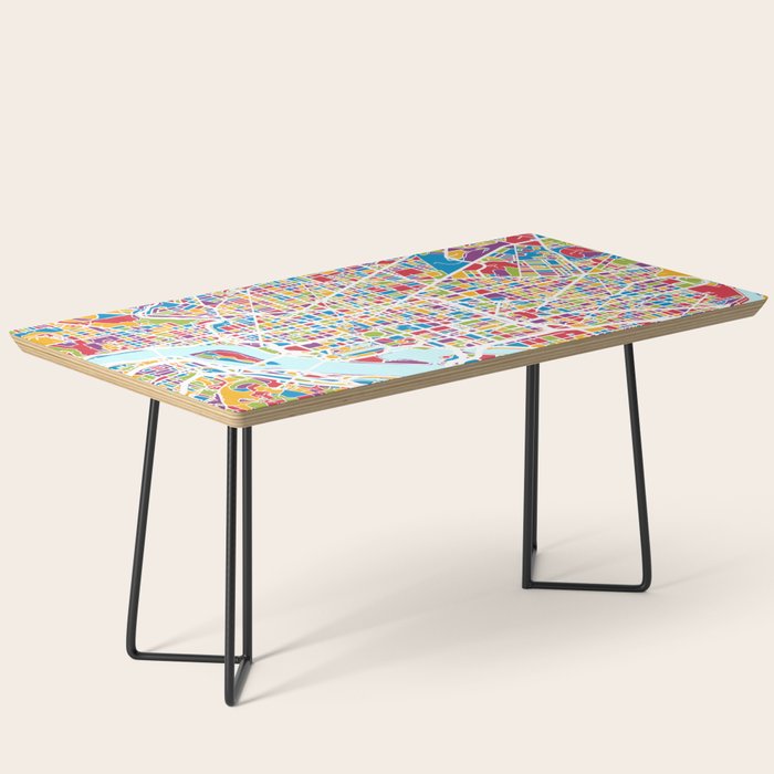 Washington DC Street Map Coffee Table Gallery Image 1