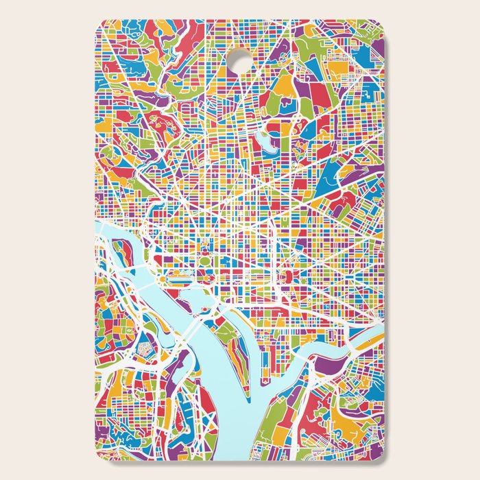 Washington DC Street Map Cutting Board Gallery Image 1