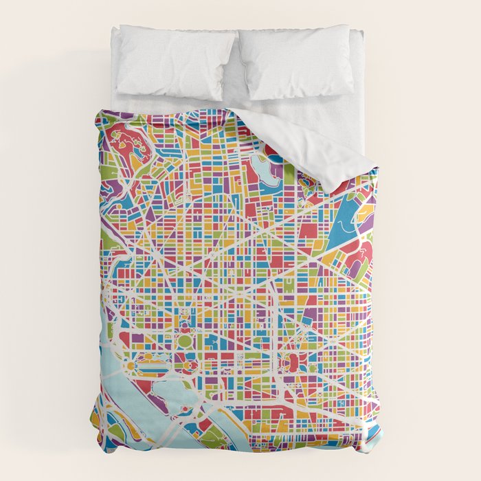 Washington DC Street Map Duvet Cover Gallery Image 6