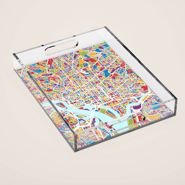 Washington DC Street Map Acrylic Tray Gallery Image 1