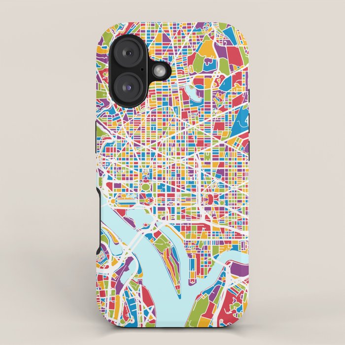 Washington DC Street Map iPhone Case Gallery Image 1