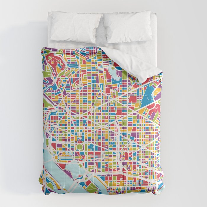 Washington DC Street Map Comforter Gallery Image 1