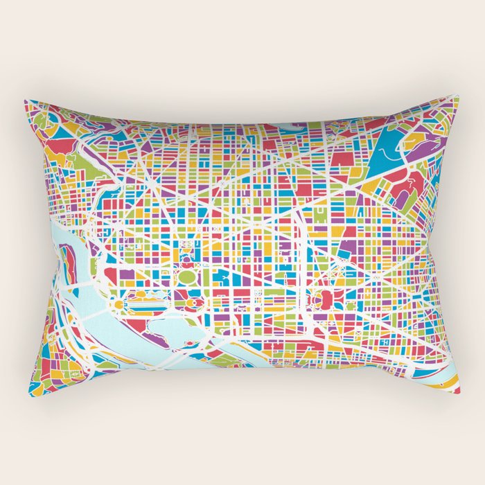 Washington DC Street Map Rectangular Pillow Gallery Image 2