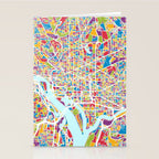 Washington DC Street Map Stationery Card Gallery Image 2