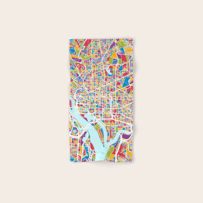 Washington DC Street Map Bath Towel Gallery Image 1