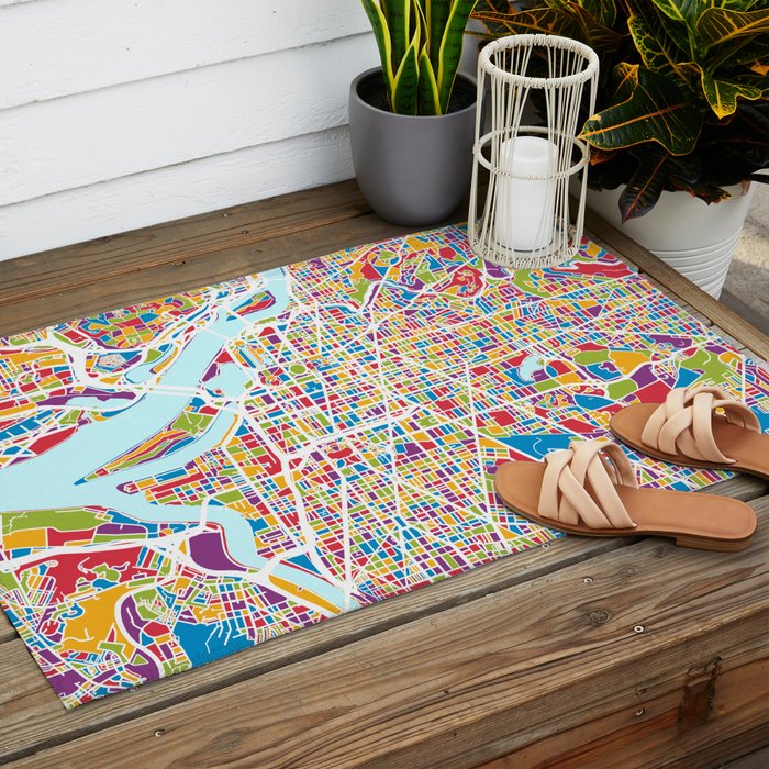 Washington DC Street Map Outdoor Rug Gallery Image 2