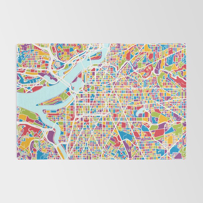 Washington DC Street Map Rug Gallery Image 2