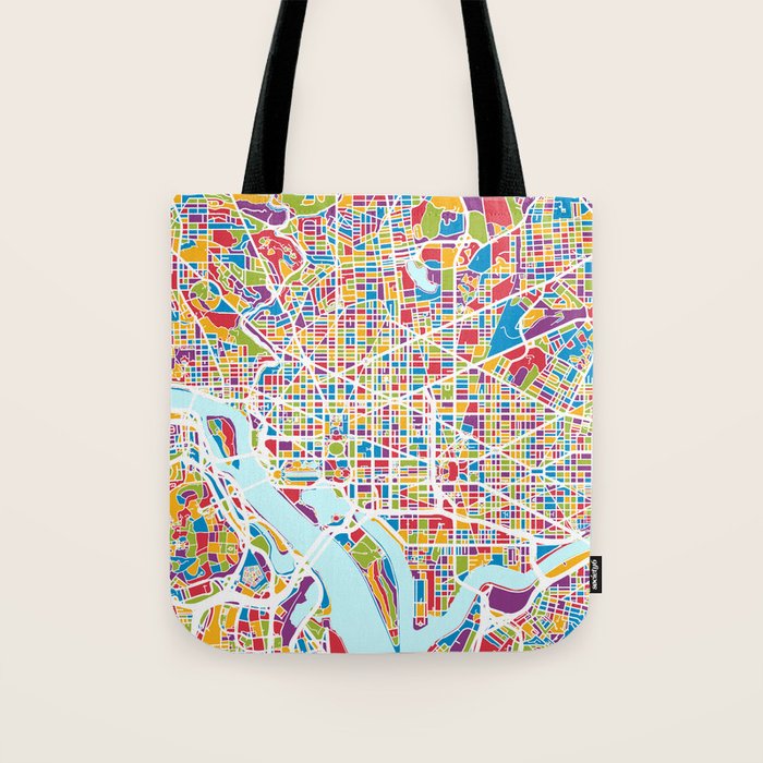 Washington DC Street Map Tote Bag Gallery Image 1