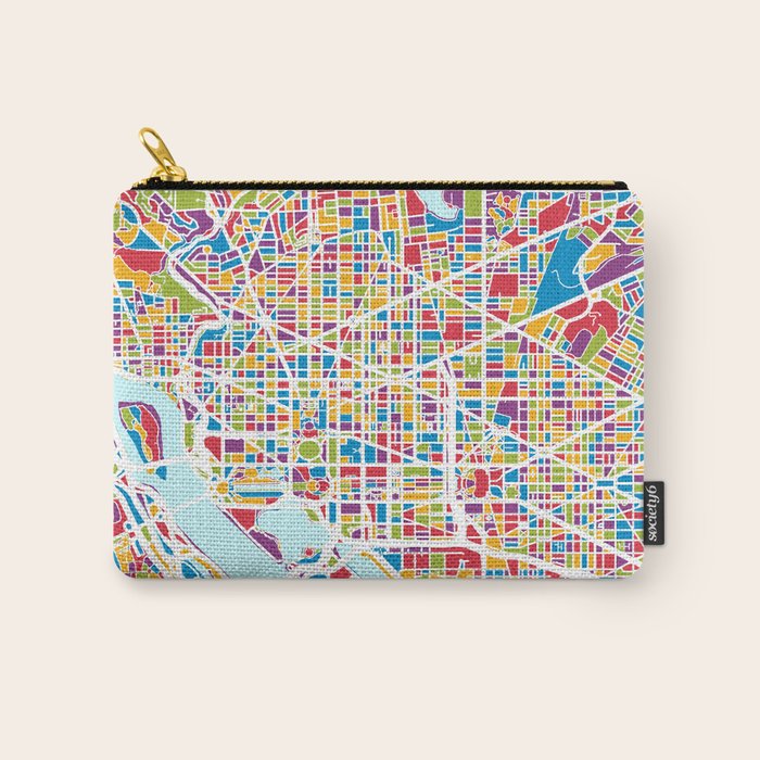 Washington DC Street Map Carry All Pouch Gallery Image 1