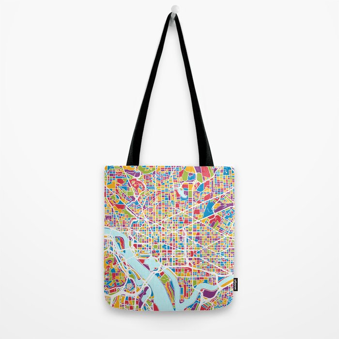 Washington DC Street Map Tote Bag Gallery Image 2
