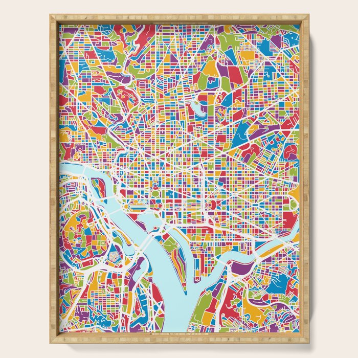Washington DC Street Map Serving Tray Gallery Image 1