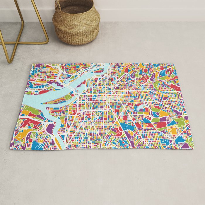 Washington DC Street Map Rug Gallery Image 1