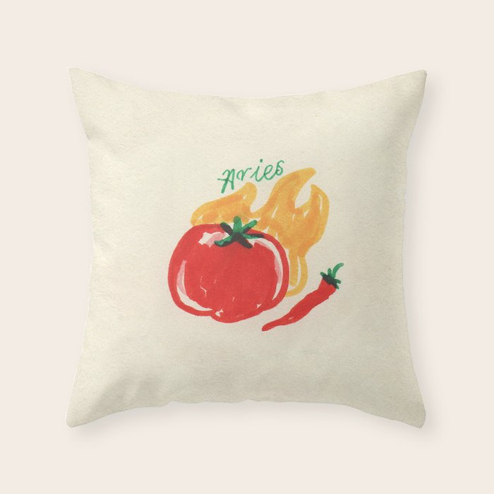 aries tomato Throw Pillow Gallery Image 6