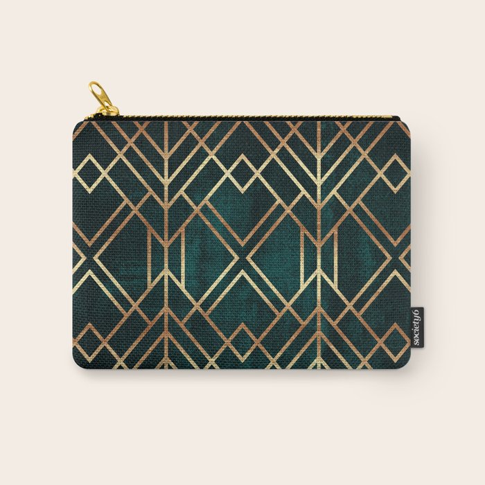 Dark Teal Geo Carry All Pouch Gallery Image 1