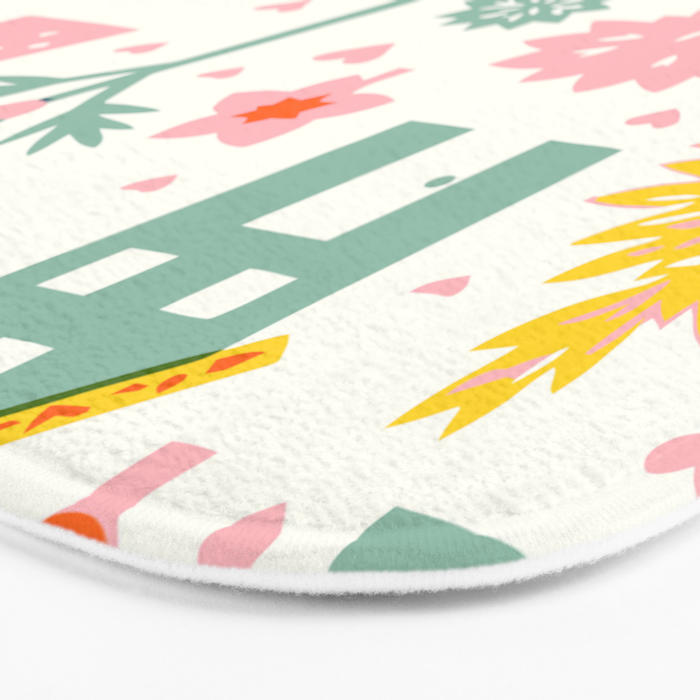 Whimsical Pattern Houses, Trees, and Animals in a Charming Design for Kids Bath Mat Gallery Image 3