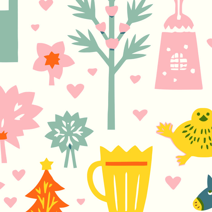 Whimsical Pattern Houses, Trees, and Animals in a Charming Design for Kids Coffee Mug Gallery Image 2