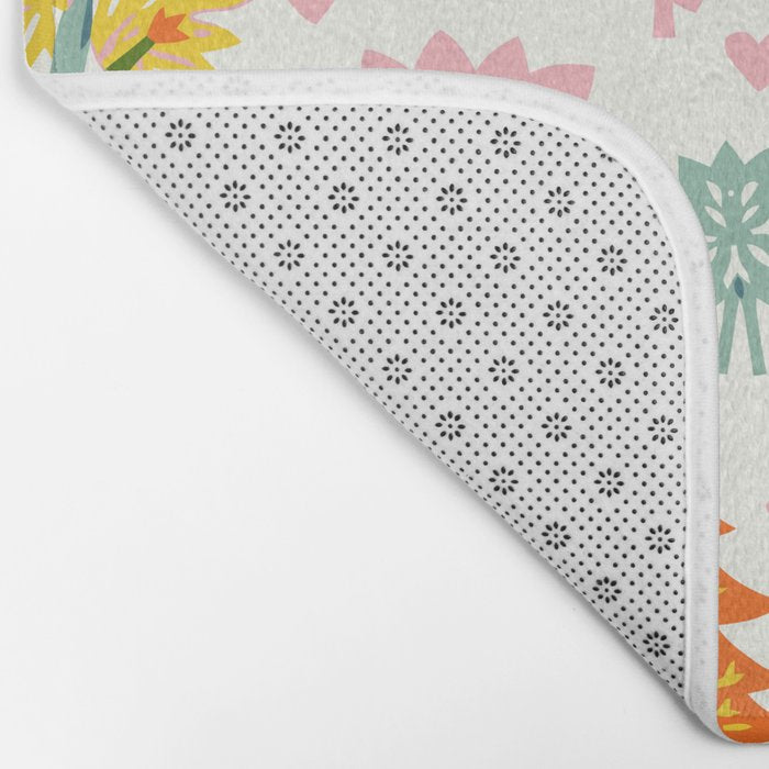 Whimsical Pattern Houses, Trees, and Animals in a Charming Design for Kids Bath Mat Gallery Image 2