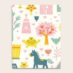 Whimsical Pattern Houses, Trees, and Animals in a Charming Design for Kids Notebook Gallery Image 4