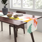 Whimsical Pattern Houses, Trees, and Animals in a Charming Design for Kids Table Runner Gallery Image 2