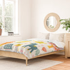 Whimsical Pattern Houses, Trees, and Animals in a Charming Design for Kids Duvet Cover Gallery Image 2