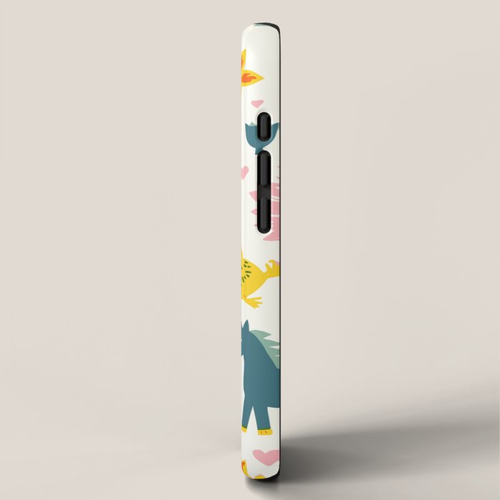 Whimsical Pattern Houses, Trees, and Animals in a Charming Design for Kids iPhone Case Gallery Image 2