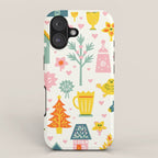 Whimsical Pattern Houses, Trees, and Animals in a Charming Design for Kids iPhone Case Gallery Image 1