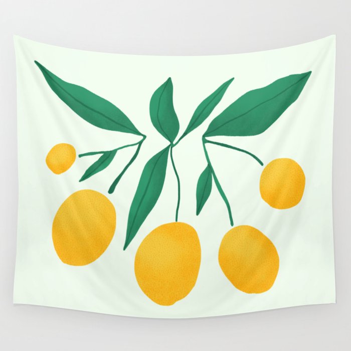 Lemons Branches Wall Tapestry Gallery Image 4